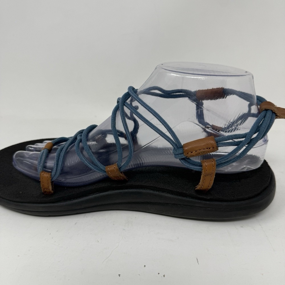 Teva Voya Infinity Women's Sandals Blue Brown Strappy Minimalist Size 9 - Picture 6 of 10
